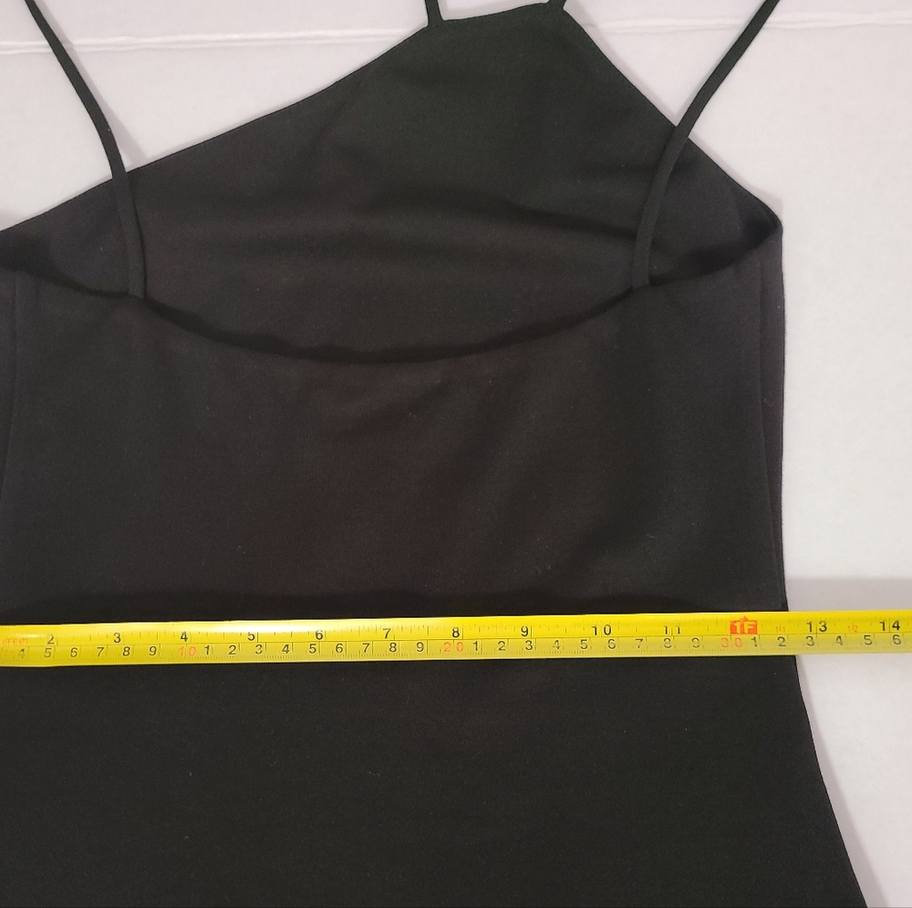 Lovers + Friends NWT Black Offset Halter Stretch Mini Dress Sz S - Picture 10 of 11